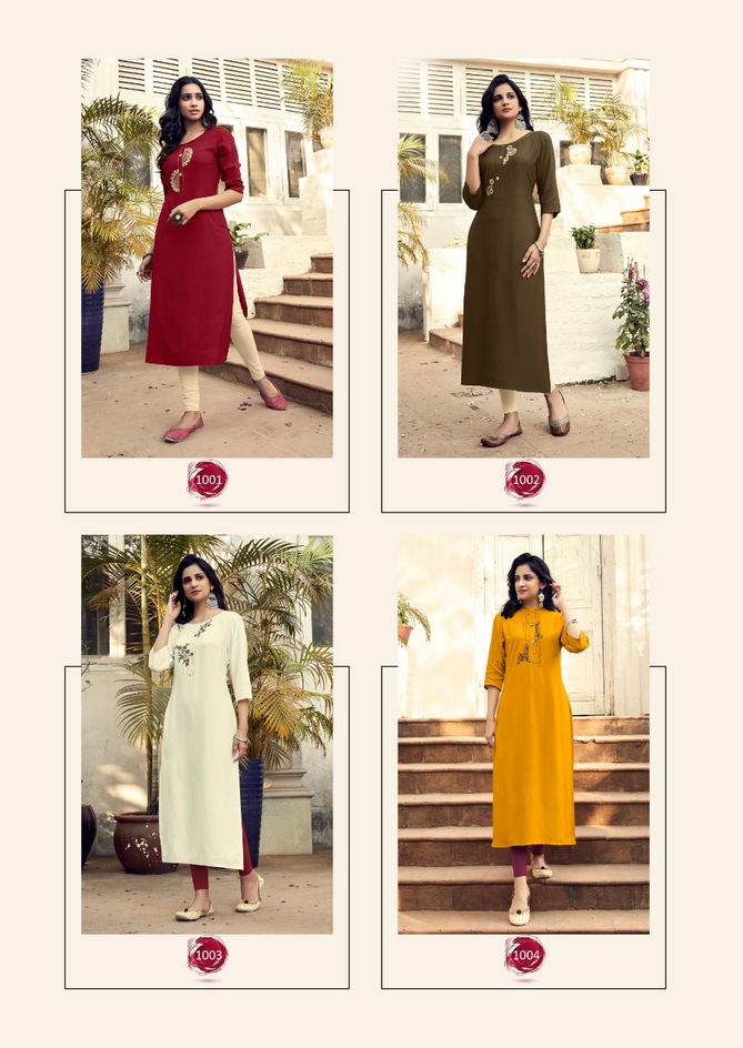 Banwery Mohini Latest Casual Wear Wear Embroidery Work Kurtis Collection